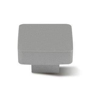 DecoMode knop klein vierkant zilver 35x35mm 2st.
