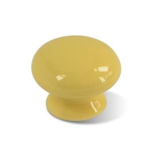 DecoMode knop porselein geel 33mm 2 stuks
