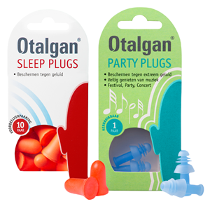 Otalgan Party Plugs Oordoppen Set - Sleep Plugs Oordopjes Voordeelpak en Party Plugs Oordopjes