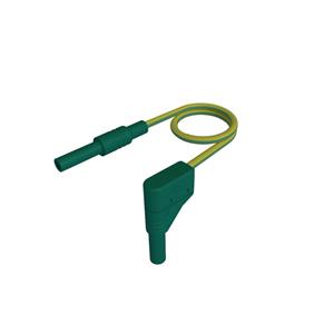 SKS Hirschmann MAL S WG-B 100/2,5 gelb/grün Veiligheidsmeetsnoer [4mm-veiligheidsstekker - 4mm-veiligheidsstekker] 100 cm Geel-groen 1 stuk(s)