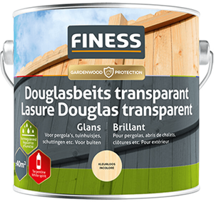 Finess douglas beits transparant glans red wash 2.5 ltr