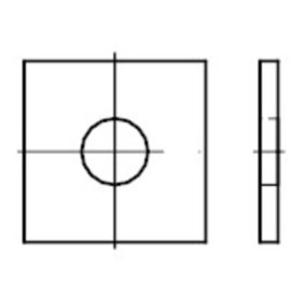 Sonstige Vierkantscheiben für Holzbau, DIN 436 Stahl galv.verz.  33  x 95x 6