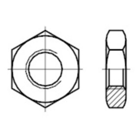 Sonstige flache Sechskantmuttern, DIN 439 Edelstahl A2 blank B M18 x1