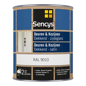 Sencys beits ramen en deuren dekkend zijdeglans RAL9005 0,75L