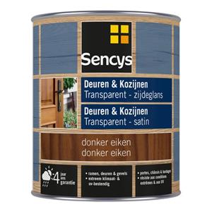 Sencys beits ramen en deuren semi-transparant zijdeglans donker eiken 0,75L