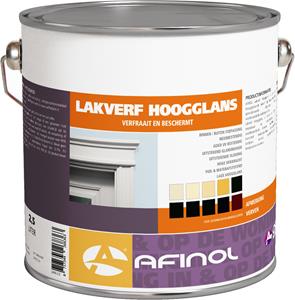 Afinol Hoogglans Lakverf Verkeerswit (RAL 9016) 2,5 liter