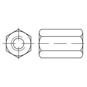 Sonstige Sechskantmuttern 3 d hoch, DIN 6334 Edelstahl A4 blank M16 SW24