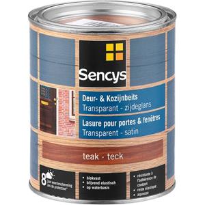 Sencys beits ramen en deuren semi-transparant zijdeglans teak 0,75L