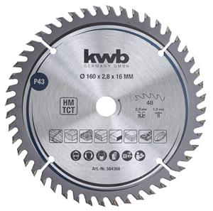 KWB Precisie-Cirkelzaagbladen | voor cirkelzagen | Ø 160 x 16 mm - 584368 584368