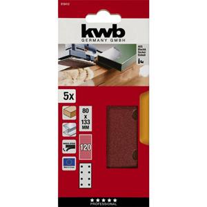 Kwb 818412 Schuurpapier Korrelgrootte 120 (l x b) 133 mm x 80 mm 5 stuk(s)
