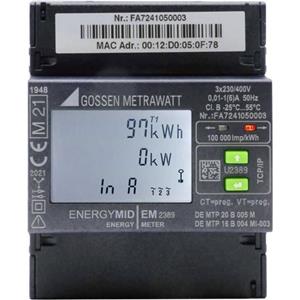 Gossen Metrawatt U2389-V047 kWh-meter 3-fasen met S0-interface Digitaal 5 A Conform MID: Ja 1 stuk(s)