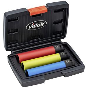 Vigor V5933/3 Außen-Sechskant Steckschlüsseleinsatz-Set 17 mm, 19 mm, 21mm 3teilig 1/2  (12.5 mm)