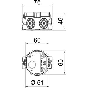 obobettermann OBO Bettermann 2003711 Gerätedose (Ø x T) 60mm x 46mm 350St.