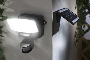 wetelux Solar LED Flutlichtstrahler mit 1000 Lumen mit Solarmodul und Bewegungssensor, IP44