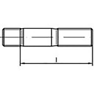 TOOLCRAFT TO-6861330 Tapeinden M12 40 mm DIN 939 Staal 50 stuk(s)