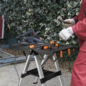 Costway Tragbarer klappbarer Arbeitstisch Sägebock bis 454kg Werktisch bis 200kg für Werkstatt Garage Heim- und Handwerker