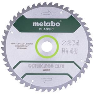 Metabo cordless cut wood - classic 628690000 Cirkelzaagblad 254 x 30 mm Aantal tanden: 48 1 stuk(s)