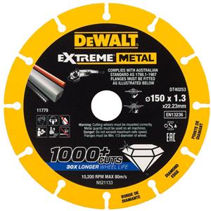 DeWALT DT40253-QZ Extreme Metal Doorslijpschijf 150x22.23x1.3mm