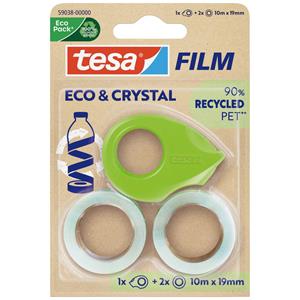 Tesa ECO & CRYSTAL 59038-00000-00 film film Eco & Crystal Transparant (l x b) 10 m x 19 mm 2 stuk(s)