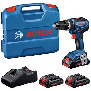 Bosch GSB 18V-55 0615A5002V Accu-schroefboormachine 18 V Li-ion Incl. 3 accus, Incl. lader, Brushless