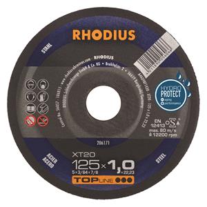 Rhodius 206171 TOPline Lll XT20 Doorslijpschijf (50 Stuks) - Extra Dun - 125 X 22,23 X 1mm - Staal