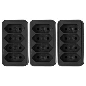 Benson Stopcontact splitter - 3x - quattro - zwart - voor 4 platte stekkers - verdeelstekkers -