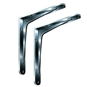 Element System 2x Zilveren aluminium plankdragers Hercules 25x20 cm tot 100 kg -