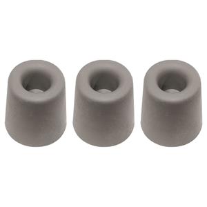 QlinQ Deurbuffer - 3x - deurstopper - grijs - rubber - 75 x mm - schroefbevestiging -