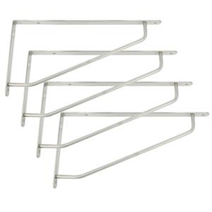 Amig Plankdrager/steun/muurbeugel - 4x - rvs metaal - zilver - H150 x B290 mm - Tot 60 kg -