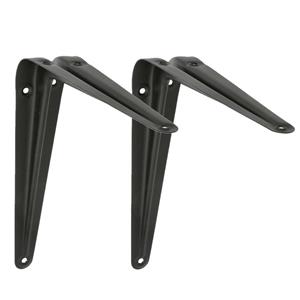Amig Plankdrager/planksteun van metaal - 2x - gelakt zwart - H200 x B150 mm -