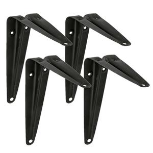 Amig Plankdrager/planksteun van metaal - 4x - gelakt zwart - 100 x 125 mm -