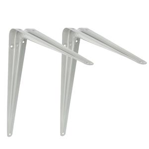 Amig Plankdrager/planksteun van metaal - 2x - gelakt zilver - H400 x B350 mm -