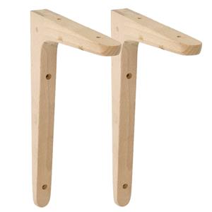 Amig Plankdrager/planksteun van hout - 2x - lichtbruin - H250 x B150 mm -