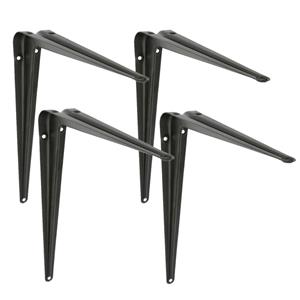 Amig Plankdrager/planksteun van metaal - 4x - gelakt zwart - H400 x B350 mm -