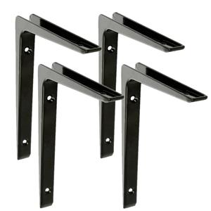 Amig Plankdrager/planksteun van aluminium - 4x - gelakt zwart - H200 x B150 mm -