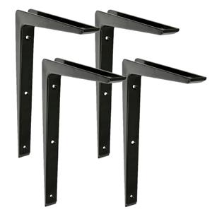 Amig Plankdrager/planksteun van aluminium - 4x - gelakt zwart - H250 x B200 mm -