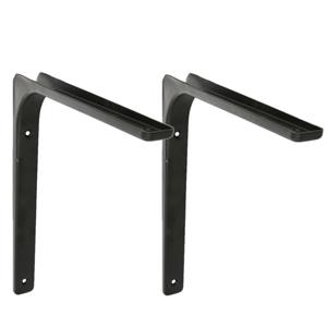 Amig Plankdrager/planksteun van metaal - 2x - gelakt zwart - H200 x B250 mm -
