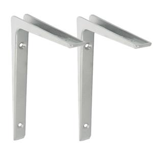 Amig Plankdrager/planksteun van aluminium - 2x - gelakt zilvergrijs - H200 x B150 mm -