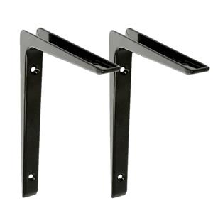 Amig Plankdrager/planksteun van aluminium - 2x - gelakt zwart - H200 x B150 mm -