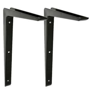 Amig Plankdrager/planksteun van aluminium - 2x - gelakt zwart - H250 x B200 mm -