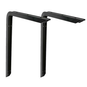 Amig Plankdrager/planksteun van aluminium - 2x - gelakt zwart - H300 x B200 mm - heavy support -