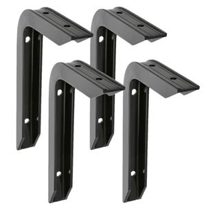 Amig Plankdrager/planksteun van aluminium - 4x - gelakt zwart - H150 x B100 mm - heavy support -
