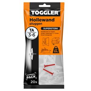 Toggler Hollewandplug Ta Plaatdikte 3-6mm 20st.