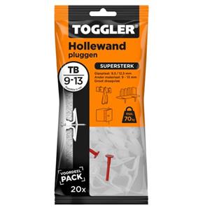 Toggler Hollewandplug Tb Plaatdikte 9-13mm 20st.