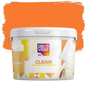Decoverf.nl Decoverf Clean Muurverf Oranje, 4l