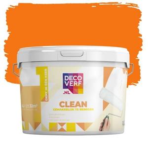 Decoverf.nl Decoverf Clean Muurverf Warm Oranje, 4l
