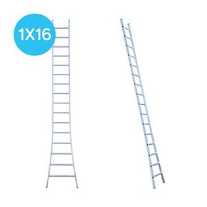Eurostairs Enkele Uitgebogen Ladder - Lichtgewicht Met 1x16 Sporten