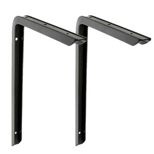 Amig Plankdrager/planksteun - 2x - aluminium - gelakt zwart - H300 x B200 mm - max gewicht 30 kg -
