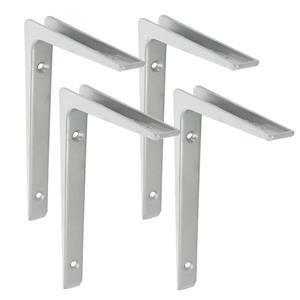 Amig Plankdrager/planksteun van aluminium - 4x - gelakt zilvergrijs - H150 x B100 mm -