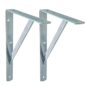 Amig Plankdrager/planksteun van metaal - 2x - gelakt zilver - H500 x B325 mm - Tot 185 kg -